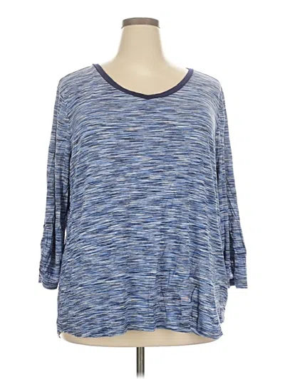 Pre-owned Avenue 3/4 Sleeve T-shirt In Blue
