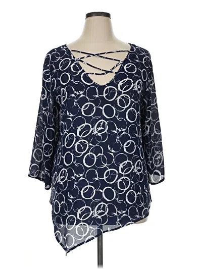Pre-owned Avenue 3/4 Sleeve T-shirt In Blue