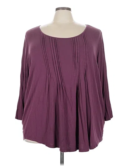 Pre-owned Avenue 3/4 Sleeve T-shirt In Burgundy