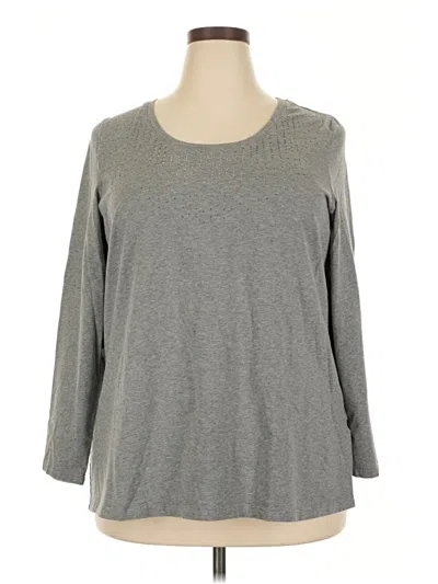 Pre-owned Avenue 3/4 Sleeve T-shirt In Gray