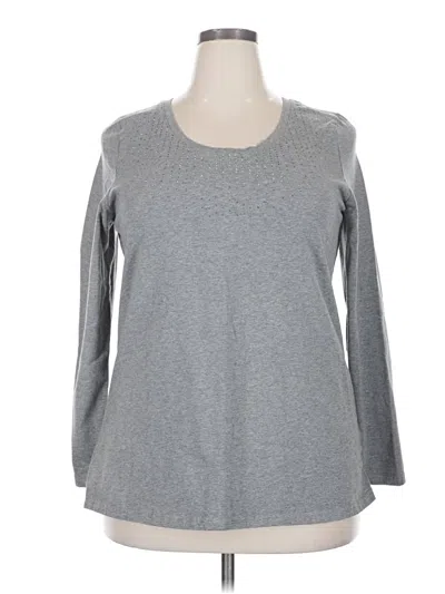Pre-owned Avenue 3/4 Sleeve T-shirt In Gray