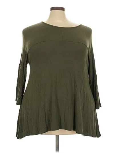 Pre-owned Avenue 3/4 Sleeve T-shirt In Green