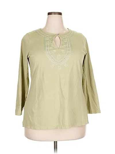 Pre-owned Avenue 3/4 Sleeve T-shirt In Green