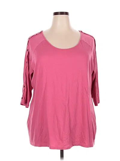 Pre-owned Avenue 3/4 Sleeve T-shirt In Pink