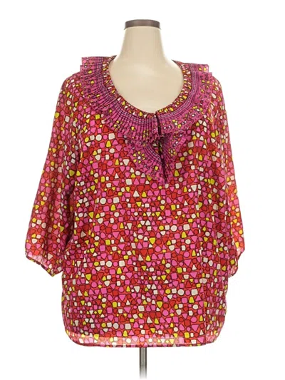 Pre-owned Avenue 3/4 Sleeve T-shirt In Pink