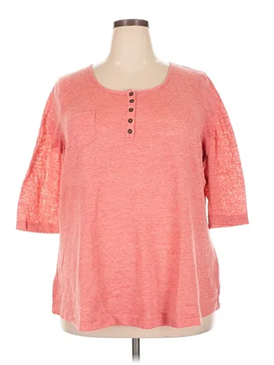 Pre-owned Avenue 3/4 Sleeve T-shirt In Pink