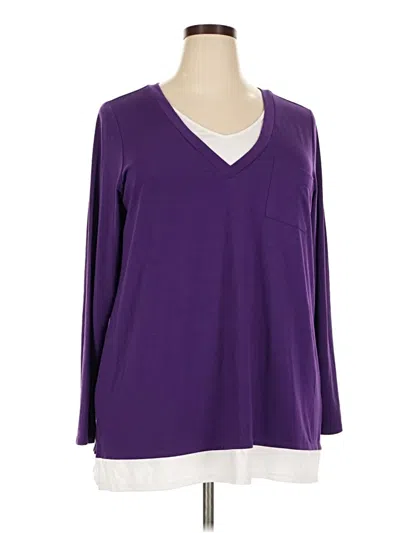 Pre-owned Avenue 3/4 Sleeve T-shirt In Purple