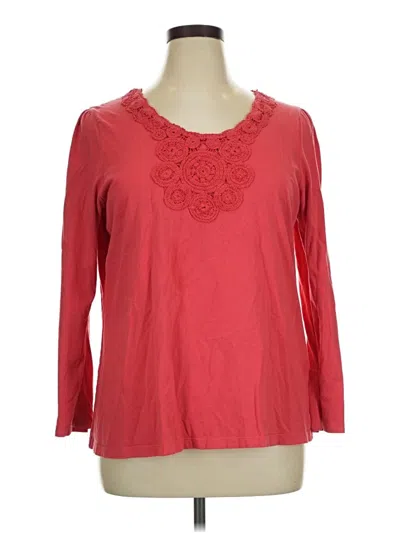Pre-owned Avenue 3/4 Sleeve T-shirt In Red