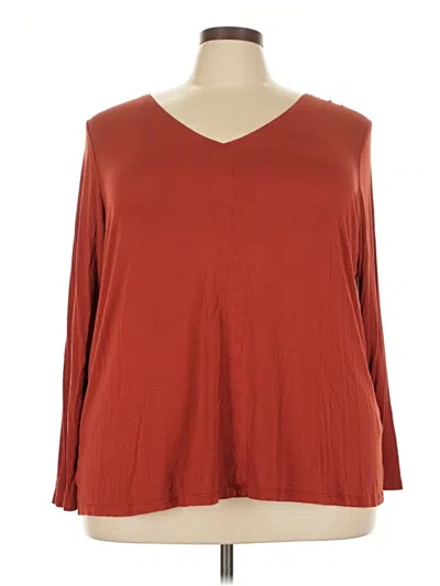 Pre-owned Avenue 3/4 Sleeve T-shirt In Red