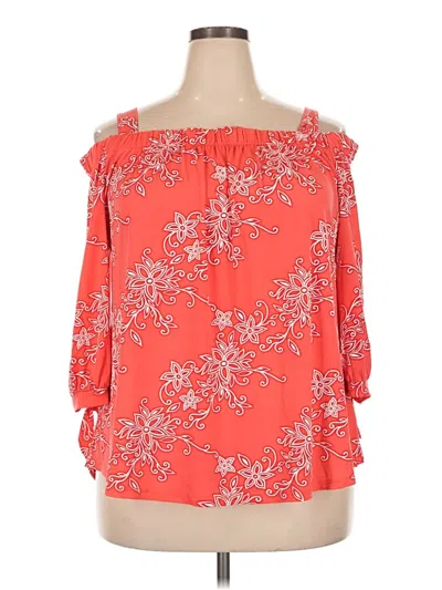Pre-owned Avenue 3/4 Sleeve T-shirt In Red