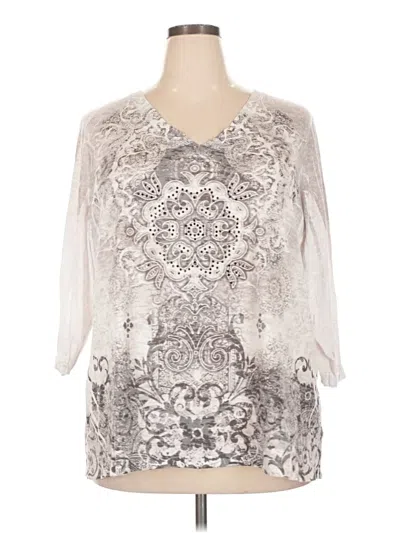 Pre-owned Avenue 3/4 Sleeve T-shirt In Silver