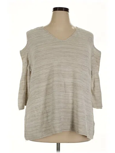 Pre-owned Avenue 3/4 Sleeve T-shirt In Tan