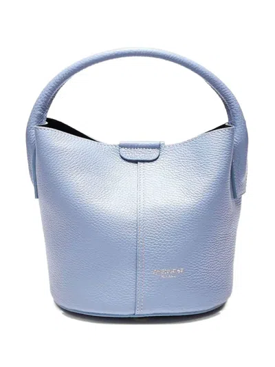 Avenue 67 Bucket-shape Leather Mini Bag In Blue