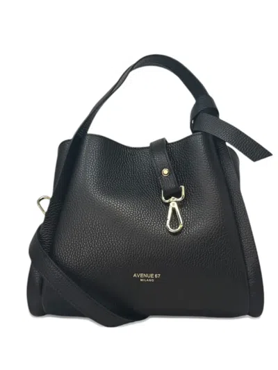 Avenue 67 Gisela Grained-leather Tote Bag In Black