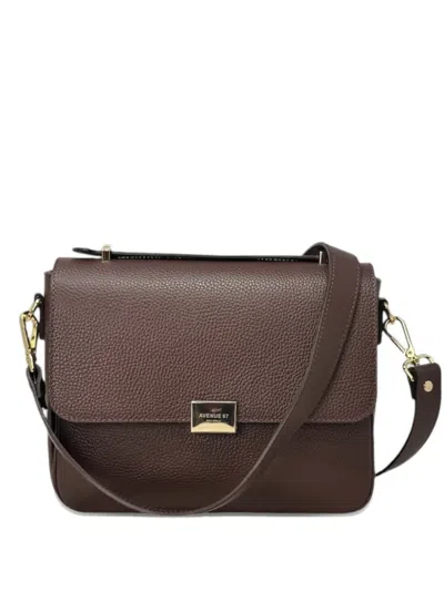 Avenue 67 Ingrid Pebbled Satchel In Brown