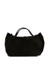 Avenue 67 Suede Leather Tote Bag In Black
