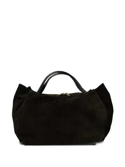 Avenue 67 Suede Leather Tote Bag In Black
