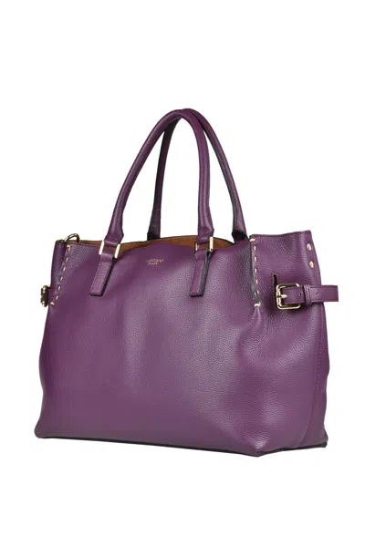 Avenue 67 Tatiana Grainy Leather Bag In Purple
