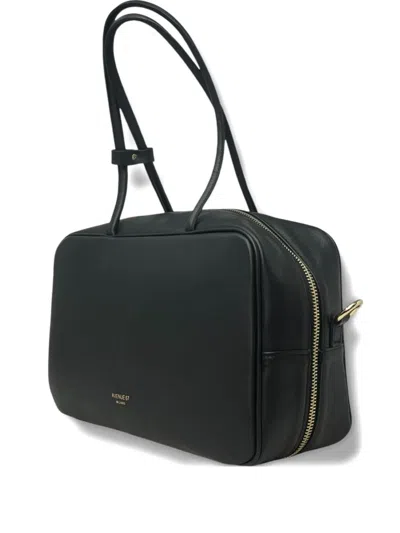 Avenue 67 Trunky Nappa Leather Tote Bag In Black