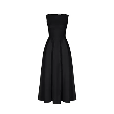 Avenue 8 Women's Flared Mid-length Crepe Dress - Black