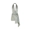 Avenue 8 Women's Grey Mini Silk Draped Dress