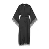 Avenue 8 Women's Lace Detailed Maxi Robe - Black In Black