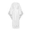 Avenue 8 Women's Lace Detailed Maxi Robe - White In White