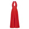 Avenue 8 Women's Linen Draped Maxi Dress - Red In Red