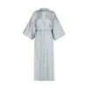 Avenue 8 Women's Maxi Silk Collar Robe - Baby Blue In Blue