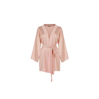 Avenue 8 Women's Mini Silk Robe - Powder Pink