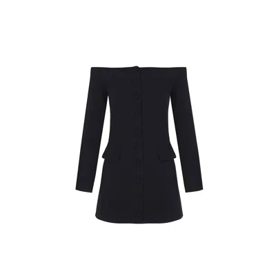 Avenue 8 Women's Off-shoulder Fitted Mini Blazer Dress - Black