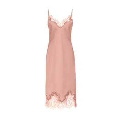 Avenue 8 Women's Pink Lace Detailed Midi Cami Dress - Malibu Peach