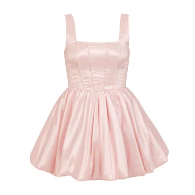 Avenue 8 Women's Pink / Purple Bubble Hem Mini Dress - Soft Pink In Pink/purple