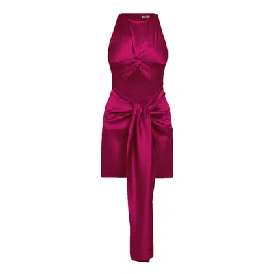 Avenue 8 Women's Pink / Purple Double Knot Mini Dress - Fuchsia In Pink/purple