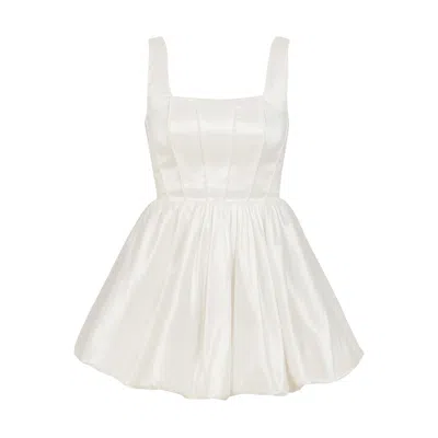 Avenue 8 Women's Silver Bubble Hem Mini Dress - Pearl