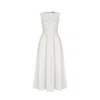 Avenue 8 Women's White Flared Mid-length Crepe Dress - Ecru In White