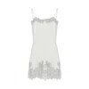 Avenue 8 Women's White Lace Detailed Straight Neck Mini Dress