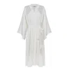Avenue 8 Women's White Maxi Silk Robe In White