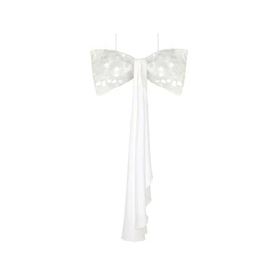 Avenue 8 Women's White Sequin Bow Bustier