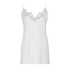 Avenue 8 Women's White Silk Slip Mini Lace Dress In White