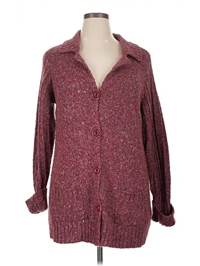 Pre-owned Avenue Cardigan Sweater In Burgundy
