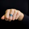 Avenue Chic Evil Eye Ring In Silver In Beige