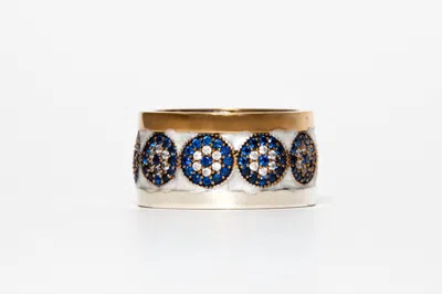 Avenue Chic Evil Eye Ring In Silver In Metallic