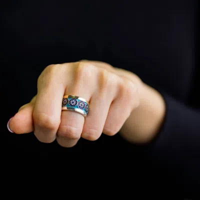Avenue Chic Evil Eye Ring In Silver In Metallic
