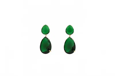 Avenue Chic Women's Angelina Teardrop Earrings In Green