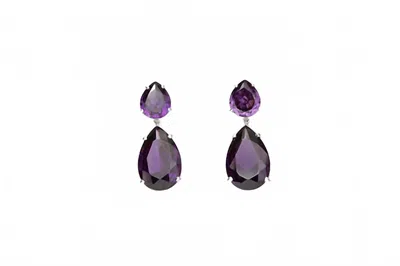 Avenue Chic Women's Angelina Teardrop Earrings In Purple