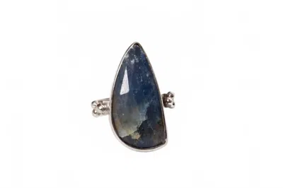 Avenue Chic Women's Asymmetrical Ring In Blue In Black