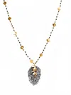 Avenue Chic Women's Clover Orchid Necklace In Black In Metallic