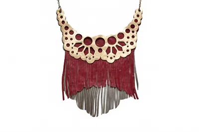 Avenue Chic Women's Collar Rosa Luna Necklace In Burgundy In Brown