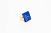 Avenue Chic Women's Exotic Leather Pyramid Ring In Blue In Blue